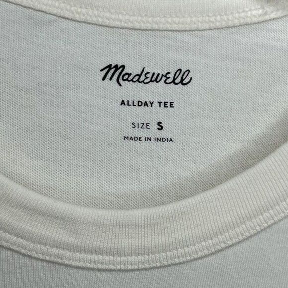 MADEWELL Allday Tee Men Small Ivory NEW Ivory Garment Dyed Cotton Regular NM162 - Picture 9 of 11